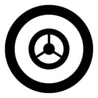 Lenkradsymbol schwarze Farbe im Kreis vektor