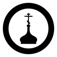 kupol ortodox kyrka ikon svart färg vektor illustration enkel bild