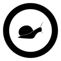 Schnecke Silhouette Symbol schwarze Farbe im Kreis vektor