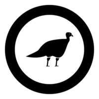 Turkeycock schwarzes Symbol in der Kreisvektorillustration vektor