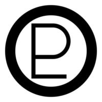 symbol pluto ikon svart färg vektor illustration enkel bild