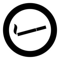 rökning symbol. cigarett ikonen svart färg i cirkel vektor