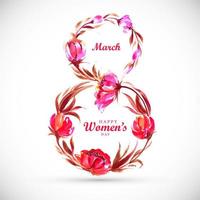 kvinnors dagskort med blommig 8-form vektor