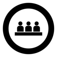 Vorstandssitzung - Business Konzept Symbol Farbe schwarz im Kreis vektor