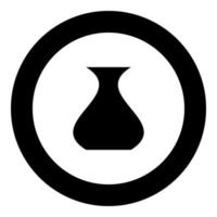 Vase Symbol schwarze Farbe im Kreis vektor