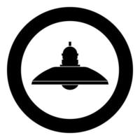 Retro-Haushaltslampe und Stehlampe Symbol schwarze Farbe im Kreis vektor