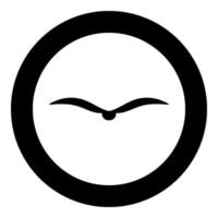 Vogelsymbol schwarze Farbe im Kreis vektor