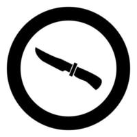 kniv av jägare ikonen svart färg i cirkel vektor