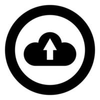 Cloud-Service-Symbol schwarze Farbe im Kreis vektor