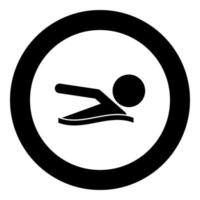 ein mann schwimmt symbol schwarze farbe im kreis vektor