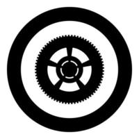 bilhjulsikon svart färg i cirkel eller rund vektor