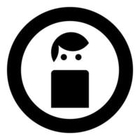 avatar ikon svart färg vektor illustration enkel bild
