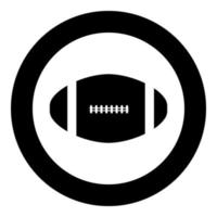 American Football Ball Symbol schwarze Farbe im Kreis vektor