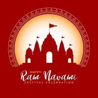 happy ram navami hinduistisches Kulturfest wünscht Feierkarte vektor