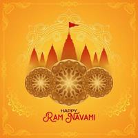 religiös indisk glad ram navami festival hälsning bakgrund vektor