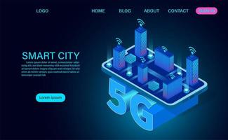 Smart City-Konzept auf 5g Symbol vektor