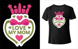 T-Shirt-Design zum Muttertag. Mama-Vektor, Vektorgrafiken, Mama-T-Shirt-Design vektor
