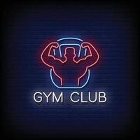 gym club neonskyltar stil text vektor