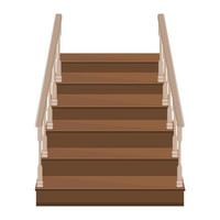 Holztreppe zur Veranda - eine Treppe zum Betreten des Hauses mit dekorativen Holzgeländern vektor