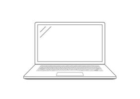 Umrisszeichnung Laptop. elegantes Design im dünnen Linienstil. Vektor-Illustration. vektor