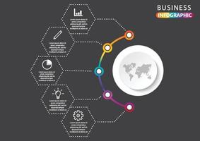 Timeline-Infografik-Designvektor- und Marketingsymbole können für Workflow-Layout, Diagramm, Jahresbericht, Webdesign verwendet werden. Geschäftskonzept mit 5 Optionen, Schritten oder Prozessen. vektor