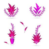 Topfpflanze Blumen Vase lila Kranz abstrakten Hintergrund Kunst Grafikdesign Vektor-Illustration