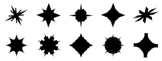 Satz von Starburst-Symbol Form Kunst Design abstrakten Hintergrund Vektor-Illustration vektor
