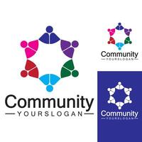 Community-Logo-Designvorlage für Teams oder Gruppen. Netzwerk- und Social-Icon-Design vektor