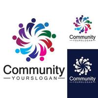 Community-Logo-Designvorlage für Teams oder Gruppen. Netzwerk- und Social-Icon-Design vektor