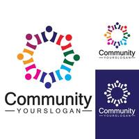 Community-Logo-Designvorlage für Teams oder Gruppen. Netzwerk- und Social-Icon-Design vektor