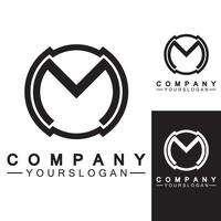 m Brief Logo Vorlage vektor