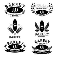 logotypuppsättning för bageriverksamhet med bröd vektor