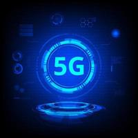 5g Technologie blaues Hologramm vektor