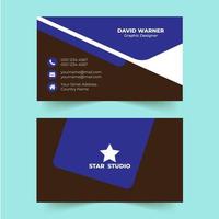 kreativ blå färg modern visitkortsmall vektor