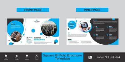 Corporate Square Bi-Fold Broschüre Vorlage Design vektor