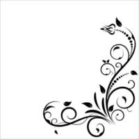 blommig design, lyxigt dekorativt grafiskt element, bård, virvlar blommor, bladverk virvlar dekorativ design för siddekorationskort, bröllop, banderoll, logotyper, ramar, etiketter, kaféer, butiker vektor