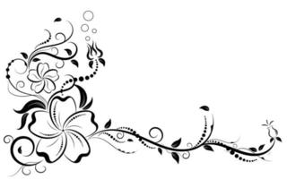 florales Elementdesign, luxuriöser dekorativer Grafikelementrand, wirbelnde Blumen, dekoratives Design des Laubwirbels für Seitendekorationskarten, Hochzeit, Banner, Logos, Rahmen, Etiketten, Cafés, Boutiquen vektor