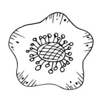 vektor enkel blomma doodle clipart. handritad blommig illustration isolerad på vit bakgrund. för tryck, webb, design, dekor, logotyp.