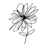 Vektor-einfache Blumen-Doodle-Cliparts. hand gezeichnete blumenillustration lokalisiert auf weißem hintergrund. für Print, Web, Design, Dekor, Logo. vektor