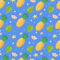 seamless mönster med ananas söt bakgrund för utskrift på tyg, papper, tapeter, förpackningar. sommarprodukter. vektor illustration, tecknad platt