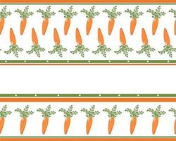 sömlös horisontell kant morot. kupong för design av kökstextilier, handdukar, gardiner, löpare, servetter. rustik stil, vektorillustration, platt vektor