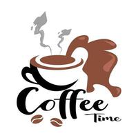 bakgrundskaffe time.conceptual citat om nöjet att dricka kaffe vektor