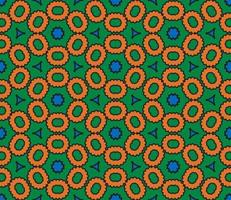 nahtloses muster der geometrischen blume des abstrakten bunten gekritzels. Blumenhintergrund. Kaleidoskop-Mosaik, Geo-Fliese aus dünner Linienverzierung. vektor