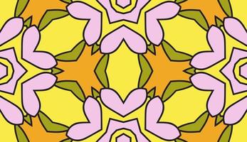 abstrakt färgglada doodle geometriska blomma seamless mönster. blommig bakgrund. kalejdoskop mosaik, geo kakel av tunn linje prydnad. vektor