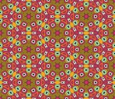 nahtloses muster der geometrischen blume des abstrakten bunten gekritzels. Blumenhintergrund. Kaleidoskop-Mosaik, Geo-Fliese aus dünner Linienverzierung. vektor