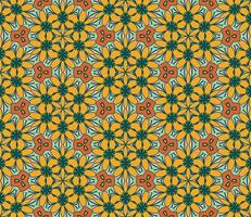 nahtloses muster der geometrischen blume des abstrakten bunten gekritzels. Blumenhintergrund. Kaleidoskop-Mosaik, Geo-Fliese aus dünner Linienverzierung. vektor