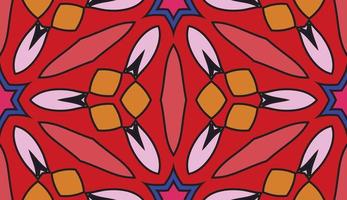 abstrakt färgglada doodle geometriska blomma seamless mönster. blommig bakgrund. kalejdoskop mosaik, geo kakel av tunn linje prydnad. vektor