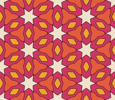 nahtloses muster der geometrischen blume des abstrakten bunten gekritzels. Blumenhintergrund. Kaleidoskop-Mosaik, Geo-Fliese aus dünner Linienverzierung. vektor