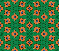 nahtloses muster der geometrischen blume des abstrakten bunten gekritzels. Blumenhintergrund. Kaleidoskop-Mosaik, Geo-Fliese aus dünner Linienverzierung. vektor