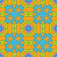 nahtloses muster der geometrischen blume des abstrakten bunten gekritzels. Blumenhintergrund. Kaleidoskop-Mosaik, Geo-Fliese aus dünner Linienverzierung. vektor